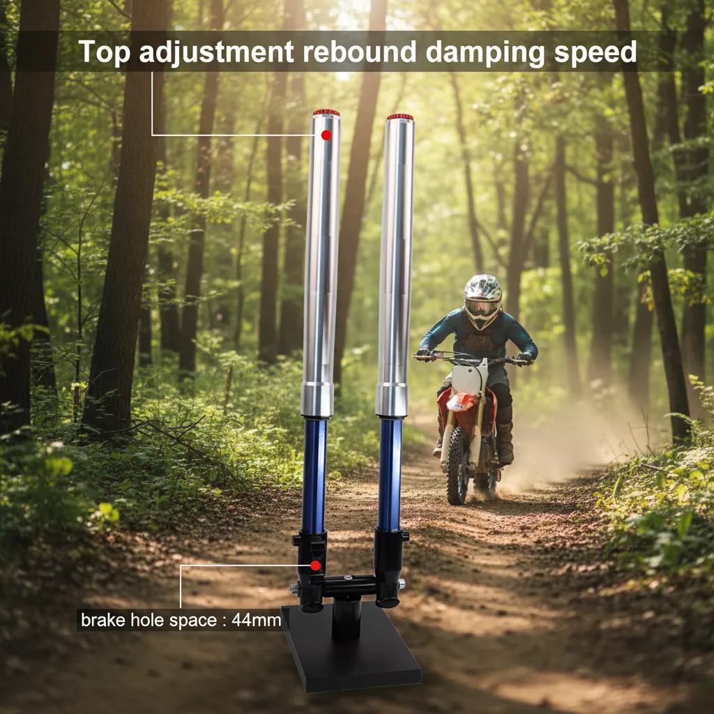 44mm pätka Obrátená vidlica Rebound Nastaviteľný motocyklový tlmič